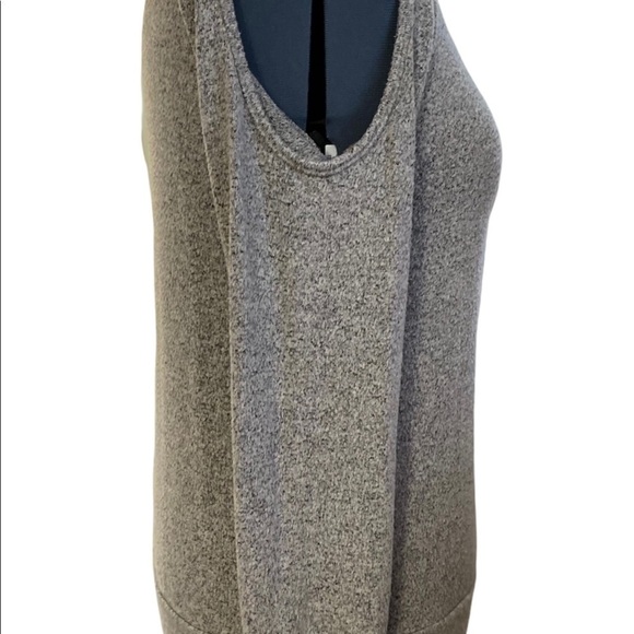 GREEN ENVELOPE LOS ANGELES Women's Size Large Top Open‎ Shoulders Grey Made USA - Picture 3 of 8
